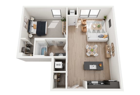1 bed 1 bath F at Riverhouse Apartments, Fargo, North Dakota