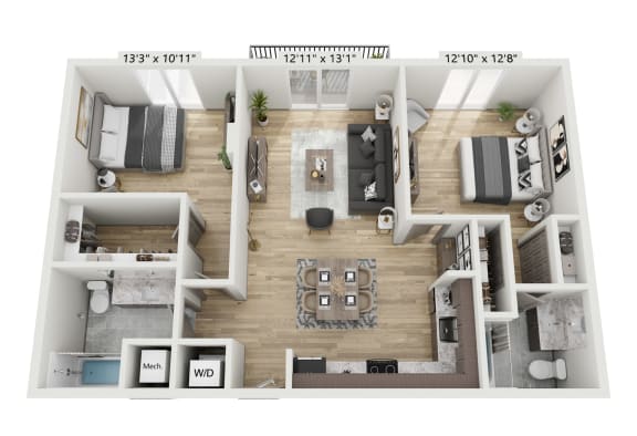 Floor Plan  a 1 bedroom floorplan is shown in this image