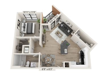 1 bed 1 bath