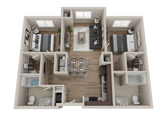 Floor Plan  Two Bedroom Floorplan