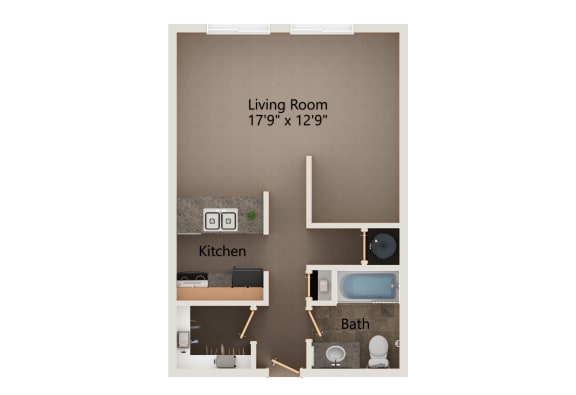 Floor Plan  Bonsai studio floorplan at highland view apartments