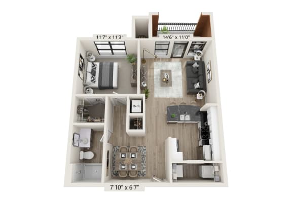 1 bed 1 bath