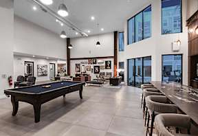 Club Room with Billiards at The Foundry NoHo Luxury Apartments in Tampa, FL