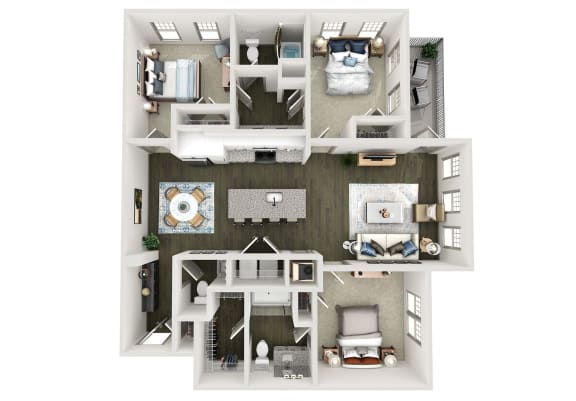 a 3 bedroom floor plan of a930930 sq ft