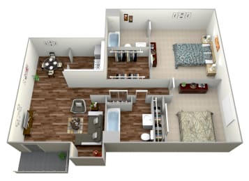 Mesa Vista Apartment Homes 2 Bedroom 2 Bathroom Apartment Floor Plan