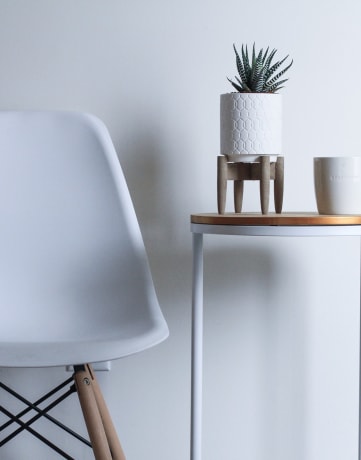 Stock image of chair and side table
