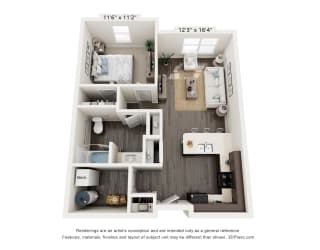 Floor Plan 1 Bedroom