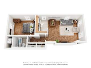 1x1B Bedroom