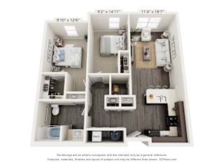 Floor Plan 2 Bedroom