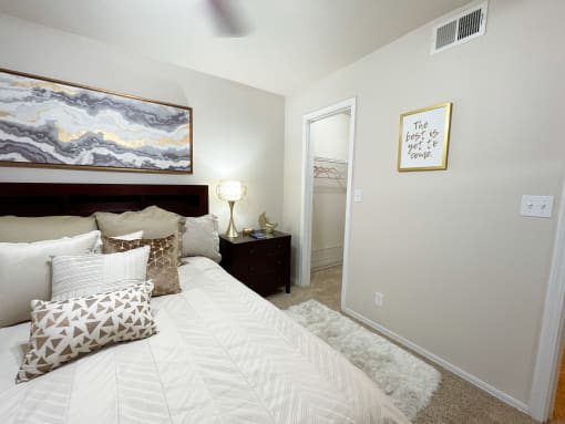 Spacious bedrooms with walk in closets at Greenbriar Apartments in Tulsa, OK!