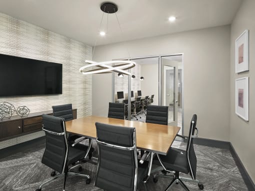 Conference Room With TV at AVE Union, New Jersey