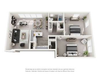 Floor Plan  2 Bedroom 1 Bath Floor Plan