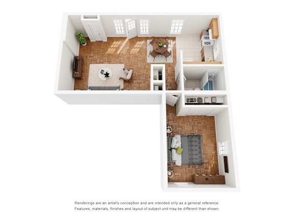 Floor Plan  1x1 Bedroom