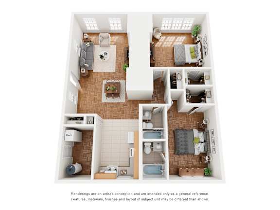 Floor Plan  2x2 Bedroom