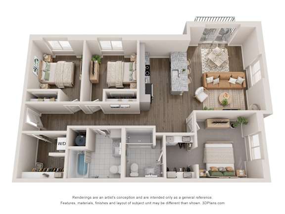 a 3234 sqft floor plan  1 bedroom at Agave House Apartments, Casa Grande, 85122