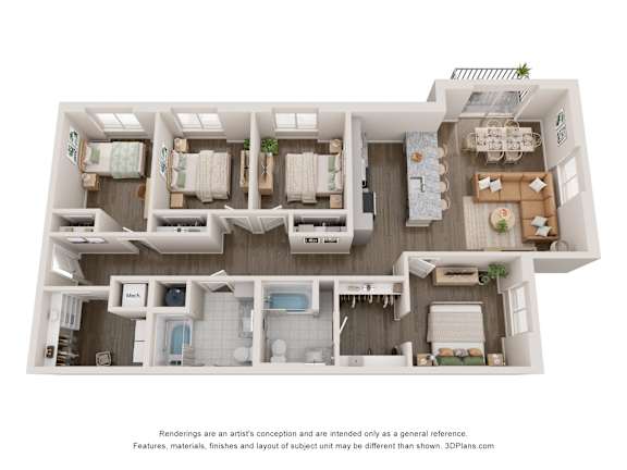 a 3234 sqft floor plan 1 bedroom at Agave House Apartments, Casa Grande, 85122