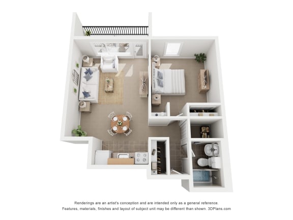 a floor plan of a 1 bedroom floor plan with a bathroom and a living room