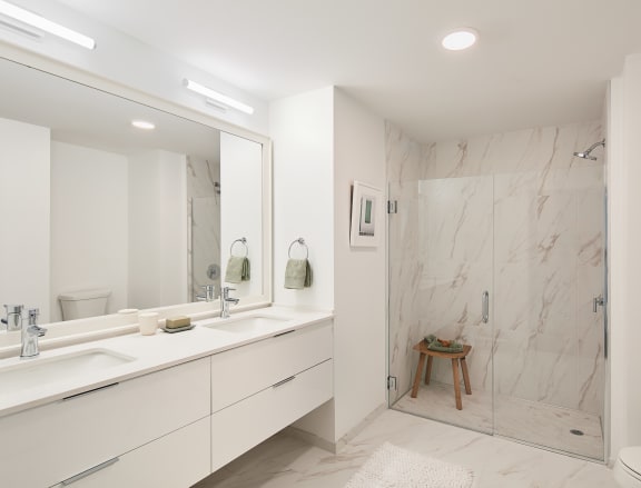 Renovated Bathroom at The Apartments at Lincoln Common in Chicago 