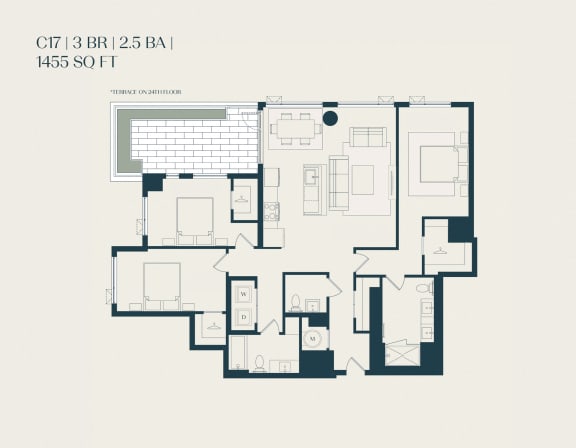 floor plan of the 4 bedroom apartment
