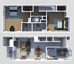 Two Bedroom Townhouse For Rent Floor Plan in Fayetteville, NC