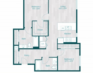 Zinnia Apartments in Shoreline, Washington C3  Floor Plan