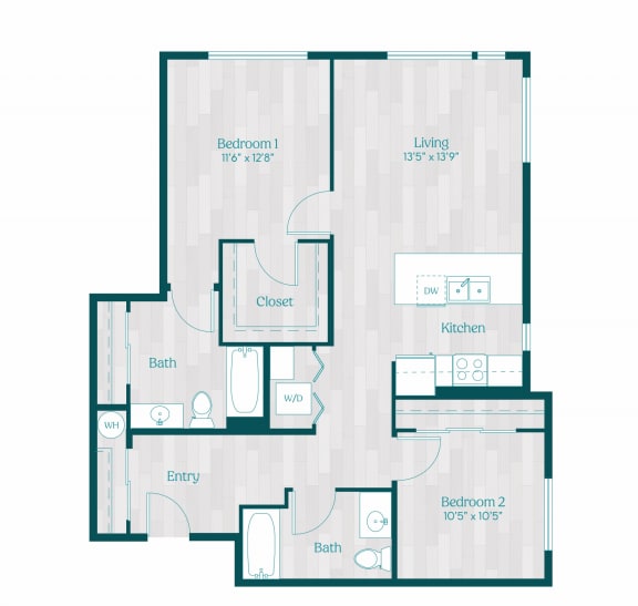 Zinnia Apartments in Shoreline, Washington C3  Floor Plan