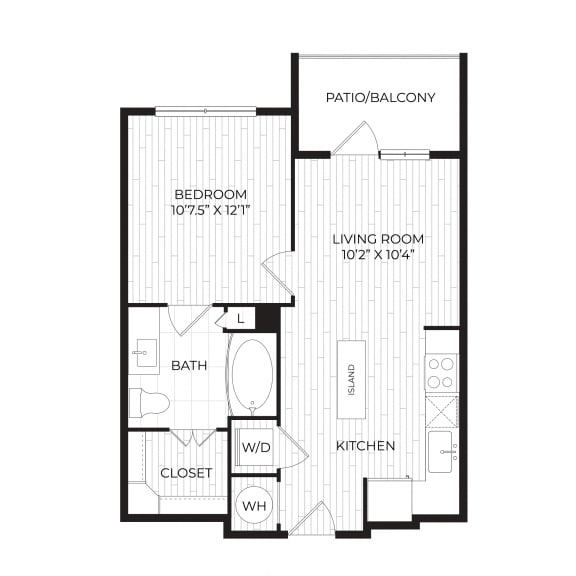 Aura High Pointe New Apartments in Austin, Texas 1 Bedroom Floor Plan