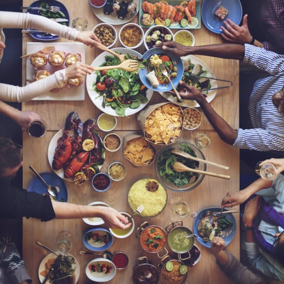 Friends Having Dinner Together