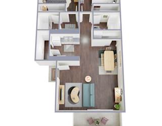 Floor Plan 2 Bedroom 2 Bath