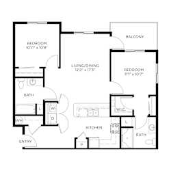 Stillwater Crossing Two Bedroom Two Bathroom Floor Plan