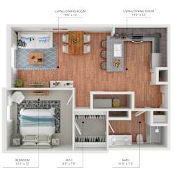 Nathaniel Floor Plan at The Heritage at Arlington Apartment Homes, Greenville