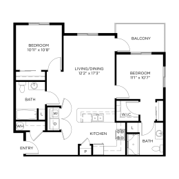 Stillwater Crossing Two Bedroom Two Bathroom Floor Plan