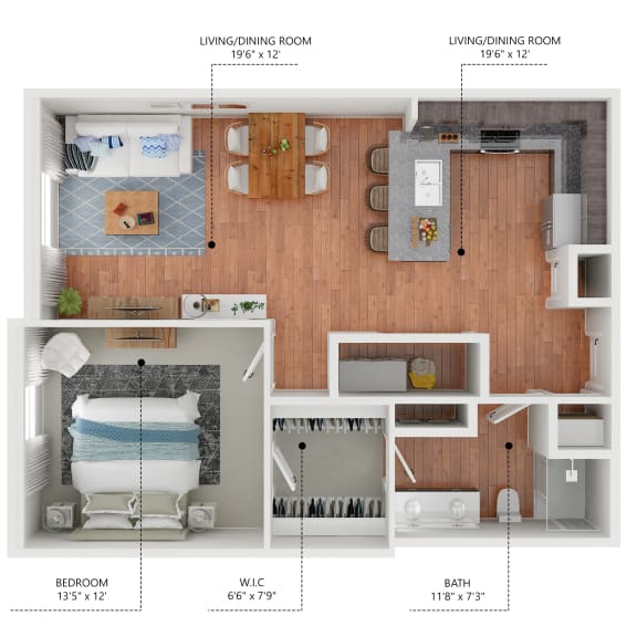 Floor Plan  Nathaniel Floor Plan at The Heritage at Arlington Apartment Homes, Greenville