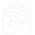 A white line drawing of a house with a wavy roof and a circular window.