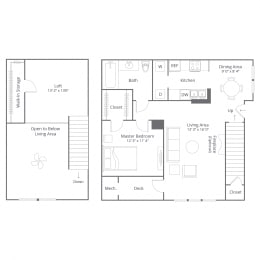 Floor Plan  1 bedroom apartment rentals, danbury