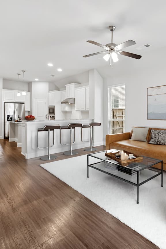 Cottages at the Realm Rental Homes in Lewisville, Texas Model Living Room