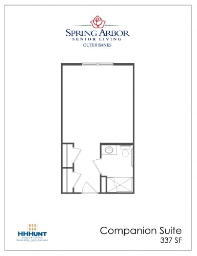 Floor Plan  337 Square-Foot Companion Suite Assisted Living Floor Plan at Spring Arbor of Outer Banks in Kill Devil Hills, NC