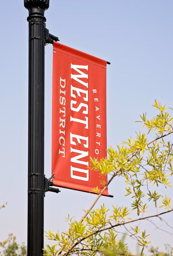 West End District in Beaverton, Oregon Street Sign