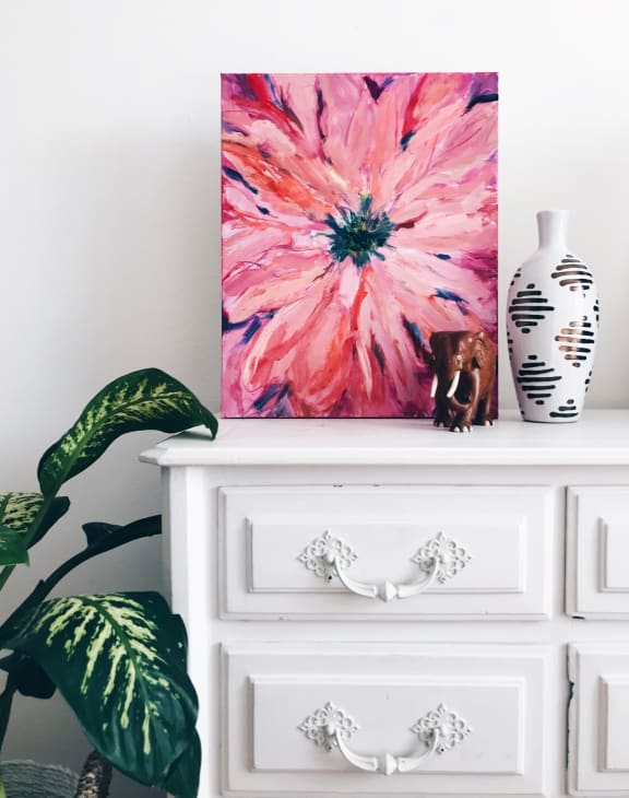 Stock image of dresser and decor