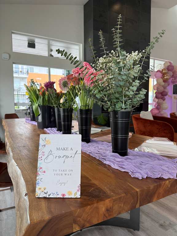 A table with a card that says "Make a Brewt" on it.