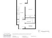 Thumbnail 1 of 2 - A floor plan for a 1 bedroom apartment with a balcony.