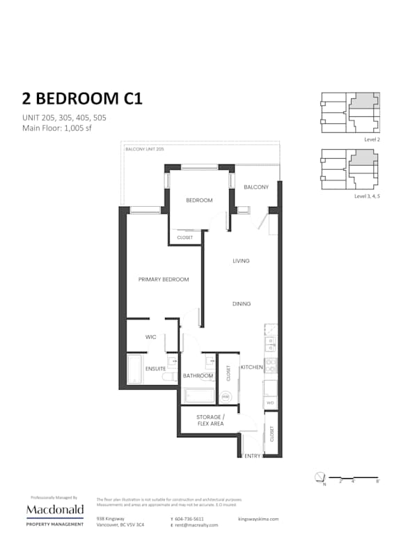 A floor plan for a 2 bedroom apartment with a living room, dining room, kitchen, bathroom, and entry.