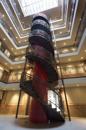 Spiral staircase in building
