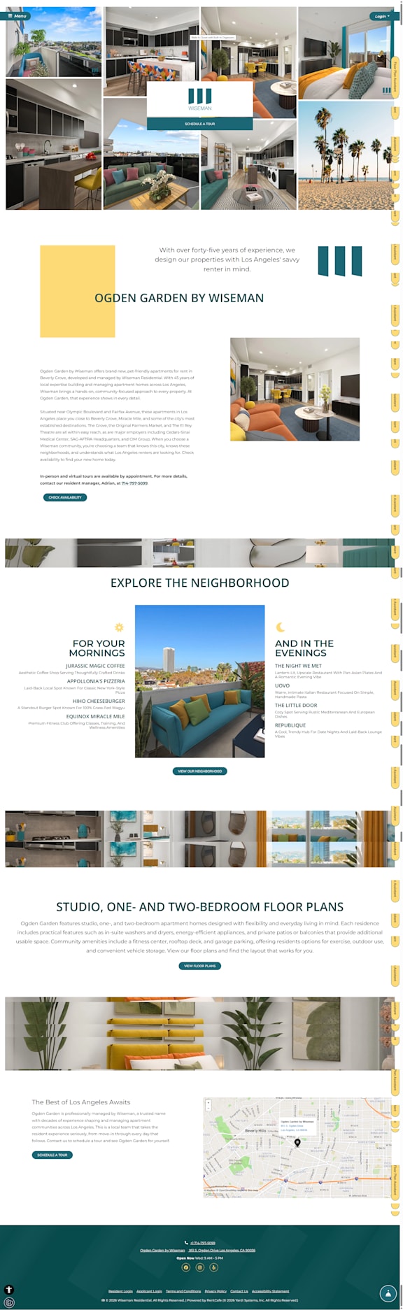 A webpage showcasing various interior and exterior design layouts.