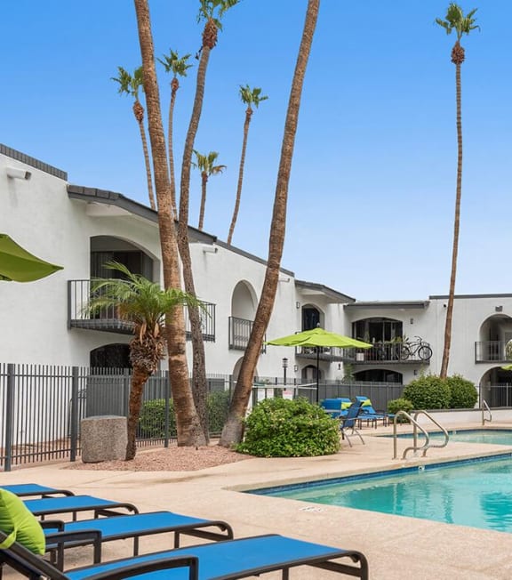 the swimming pool at the villas at stone creek at Vertu, Phoenix, AZ, 85014