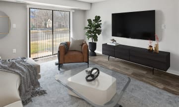 Model living room at Dale Forest Apartments in Dale City, Virginia