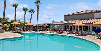 Community Swimming Pool at Loma Vista Apartments located in Las Vegas, Nevada.