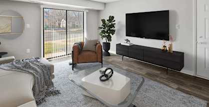 Model living room at Dale Forest Apartments in Dale City, Virginia