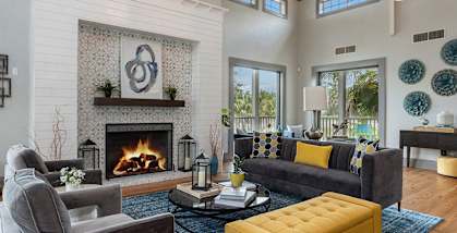 Resident clubhouse interior at Veranda at Westchase Apartments in Tampa, Florida