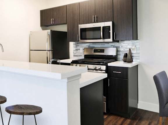 Gourmet Kitchen With Island at Playa Summit, Los Angeles